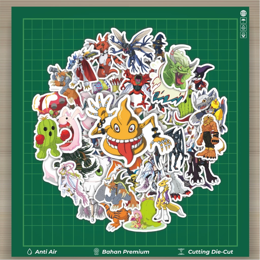 

HOT 50 PCS STIKER Stiker Anime Series Digimon Character Mix 3 Stiker Fashion Cars Decal Dingin Kartu Album Custom Vinyl Anti Air- Sticker Aesthetic Buku Journal Koper Casing HP Tablet Laptop Helm Motor Botol Minum