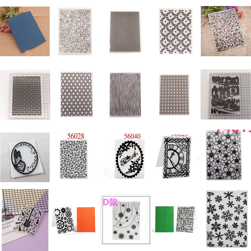 

Floral Butterfly House Snowflakes Patterns Background Clear Plastic 3D Embossing Folders for Paper Scrapbooking Decoration Molds