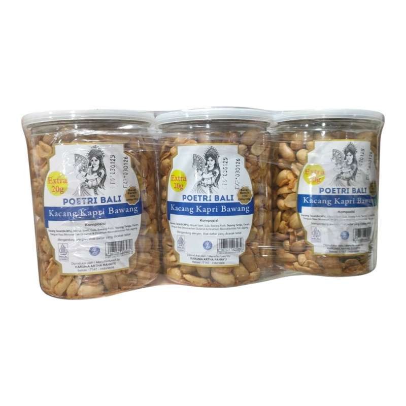 

Kacang Kapri Bawang Putri Poetri Bali Toples 300gr + 20gr (6 Toples)