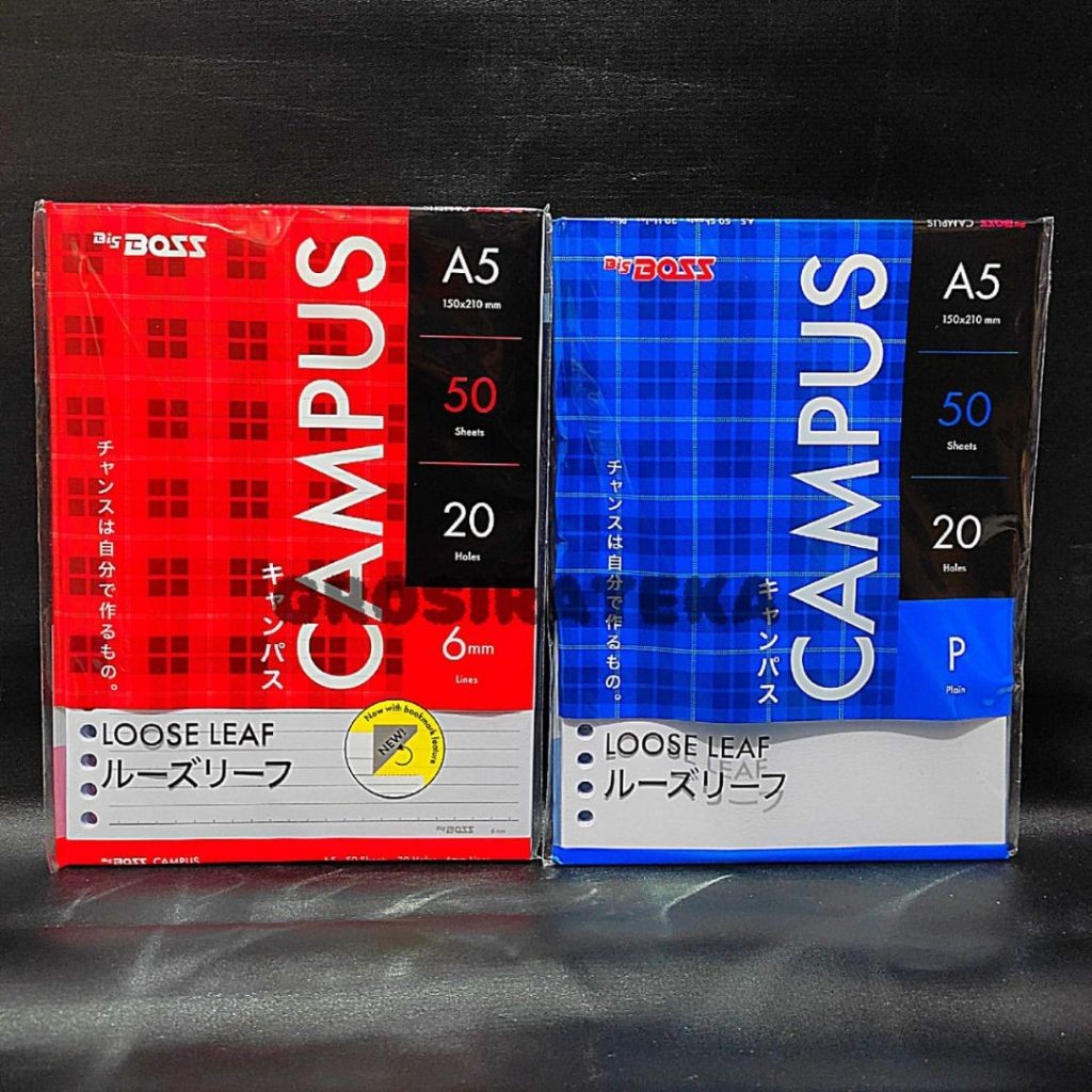 

KERTAS REFILL, ISI BINDER, LOOSE LEAF BBO LL 50 A5 BIG BOSS POLOS/GARIS