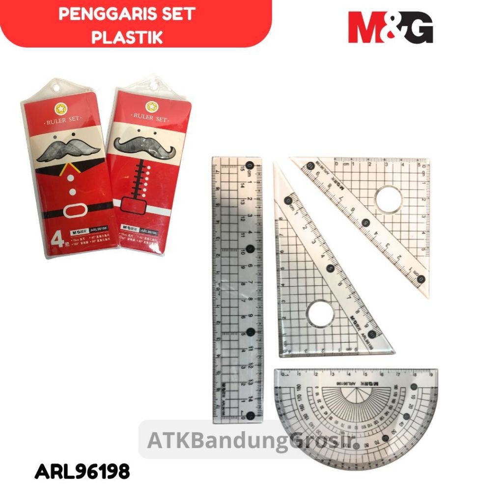 

Penggaris M&G Set Ruler Isi 4 15 cm + 180 + 45 + 60 Derajat Dengan Cover Lucu # ARL96198 - SET- SHESB