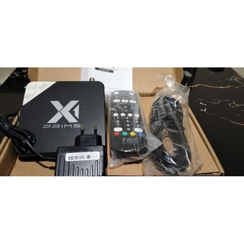 STB X1 PRIME ORIGINAL FIRST MEDIA KOMPLIT HDMI ADAPTOR REMOTE ANDROID 11