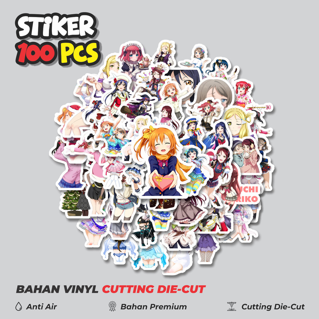 

Terbaru! 50 pcs Stiker Anime Series Love Live Character Mix 5 Dekorasi Lucu Kreatif untuk Notebook, Skateboard, HP