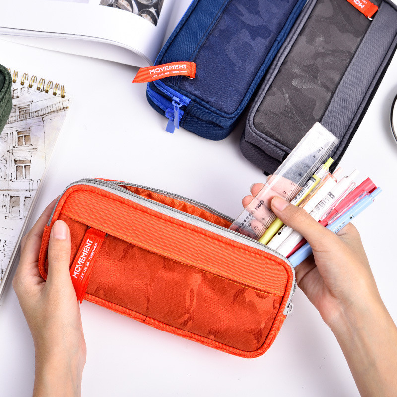 

Double zipper camouflage canvas pencil case Boys pencil bag School stationery bag Student pen case School supplies storage bags