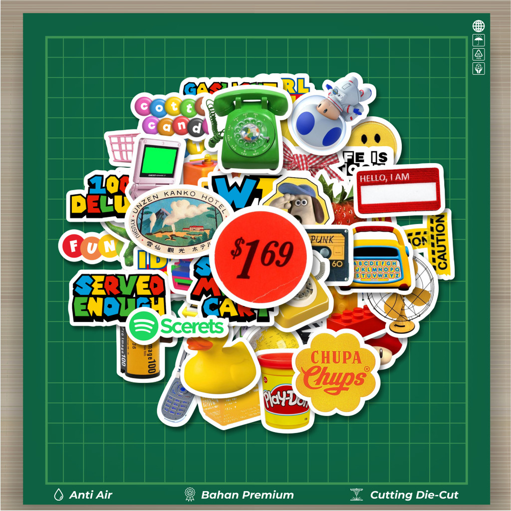 

HOT 50 PCS STIKER Stiker Funky Berwarna Retro Aesthetic Mix Stiker Fashion Cars Decal Dingin Kartu Album Custom Vinyl Anti Air- Sticker Aesthetic Buku Journal Koper Casing HP Tablet Laptop Helm Motor Botol Minum
