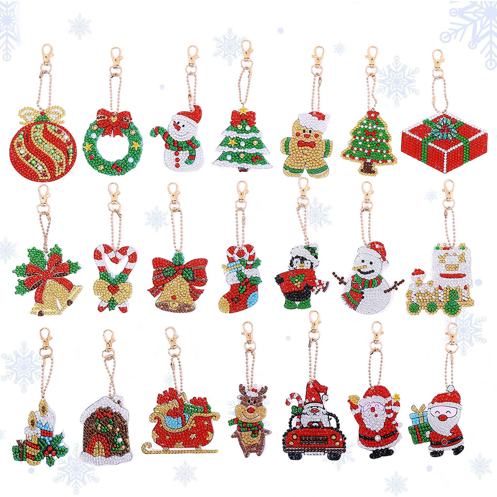 

21 piece Diamond Painting Acrylic Keychain DIY Dot Diamond Mosaic Painted Crystal handicrafts - suitable for key decor