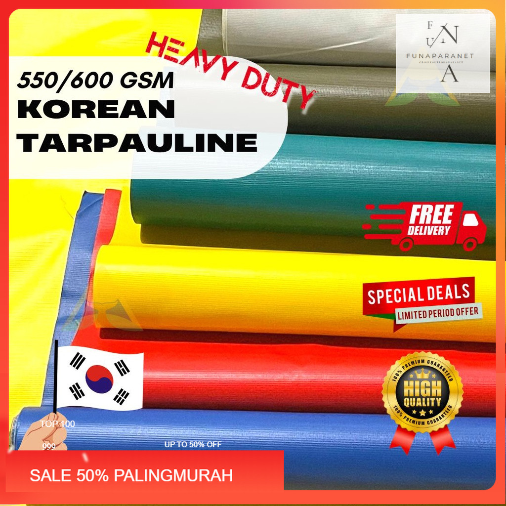Terpal ulin terpal pvc semi karet grade A asli korea super tebal cod