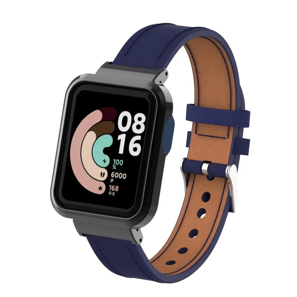 Leather Strap For Red Xiaomi Mi Watch 1/2 Lite Poco Watch Bracelet For Redmi Watch1/2 Lite Wristband