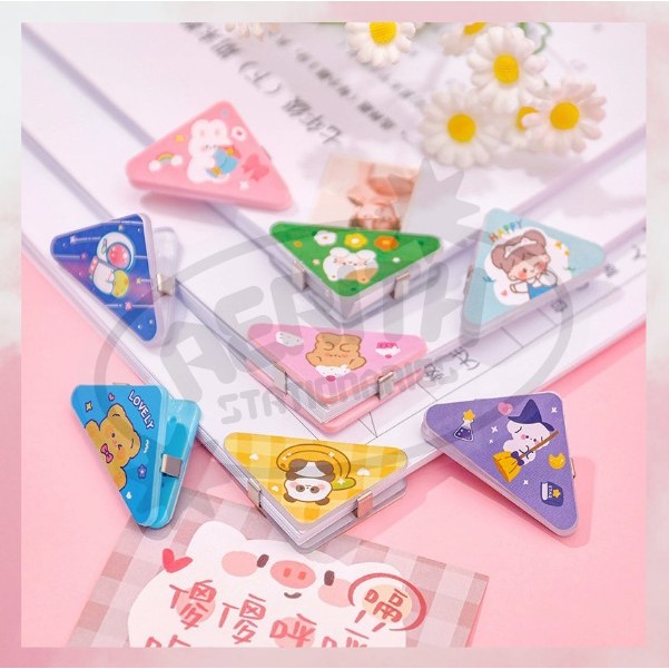 

Aerith Stationaries Triangle / Corner Clip Transparent & Motif Anak Kartun - 3.9 x 5.2 cm S-AT033