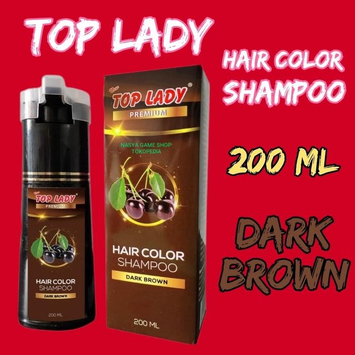 BEJO199 TOP LADY PREMIUM HAIR COLOR SHAMPOO 200ML DARK BROWN PEWARNA RAMBUT DARKBROWN COKLAT TOPLADY