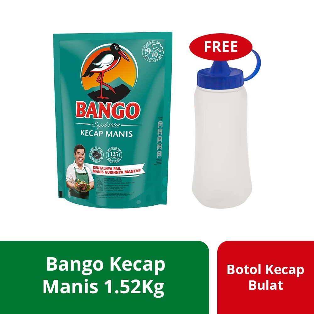 

Bango Kecap Manis Pouch 1.5Kg Free Squeeze Bottle Logo UFS