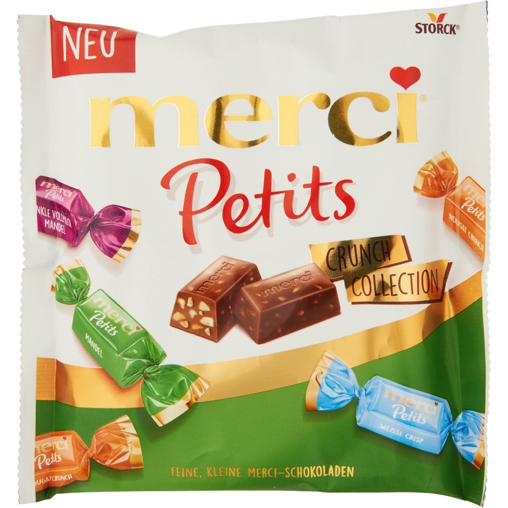

Cokelat MERCI Petits Crunch Collection isi 125gr - Terenak Termurah