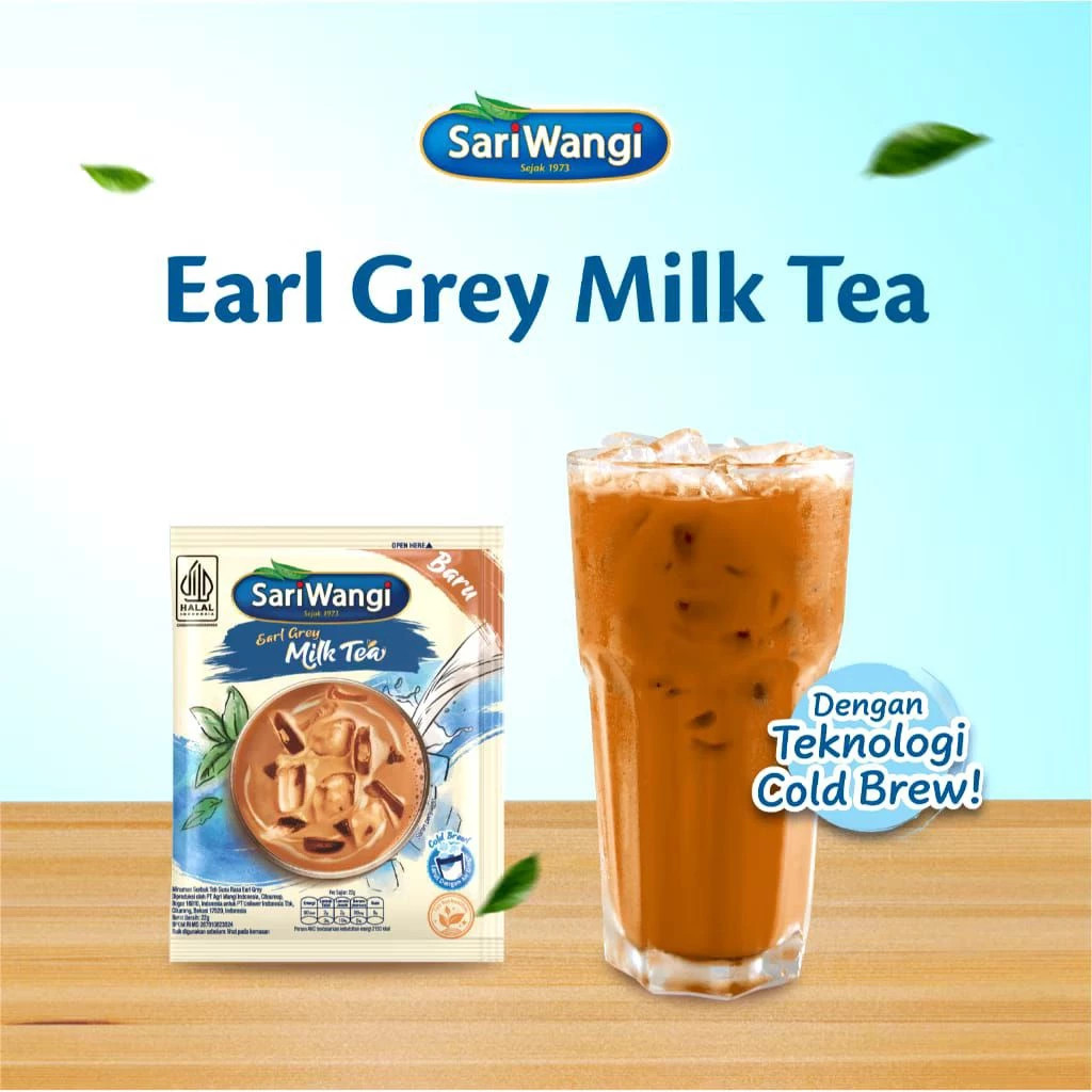 

SARIWANGI Earl Grey Milk Tea 22g 1 Sachet | Teh Susu Premium ala Cafe Aesthetic yang Segar dan Menenangkan