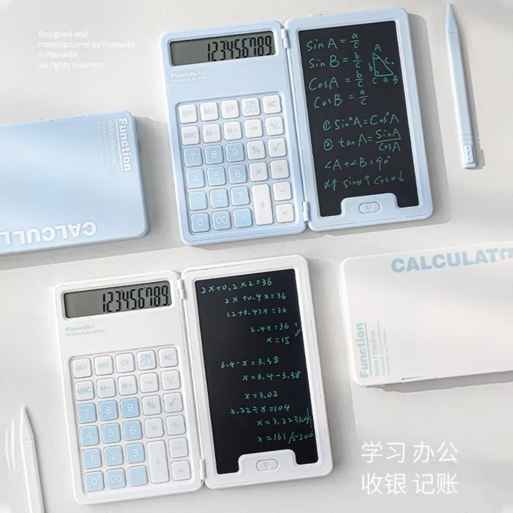 

Cute Foldable Calculator Portable Practical Mini Finance Calculator LCD Notepad with Writing Board Student Calculator