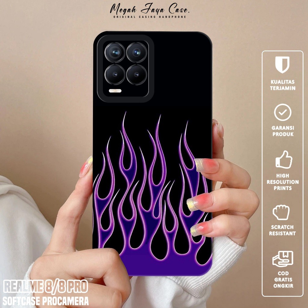 Softcase Hp REALME 8 / REALME 8 PRO - Case Hp REALME 8 / REALME 8 PRO Motif FIRE - Silikon Hp REALME