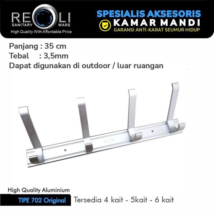 Kapstok Aluminium 4 Hook REOLI