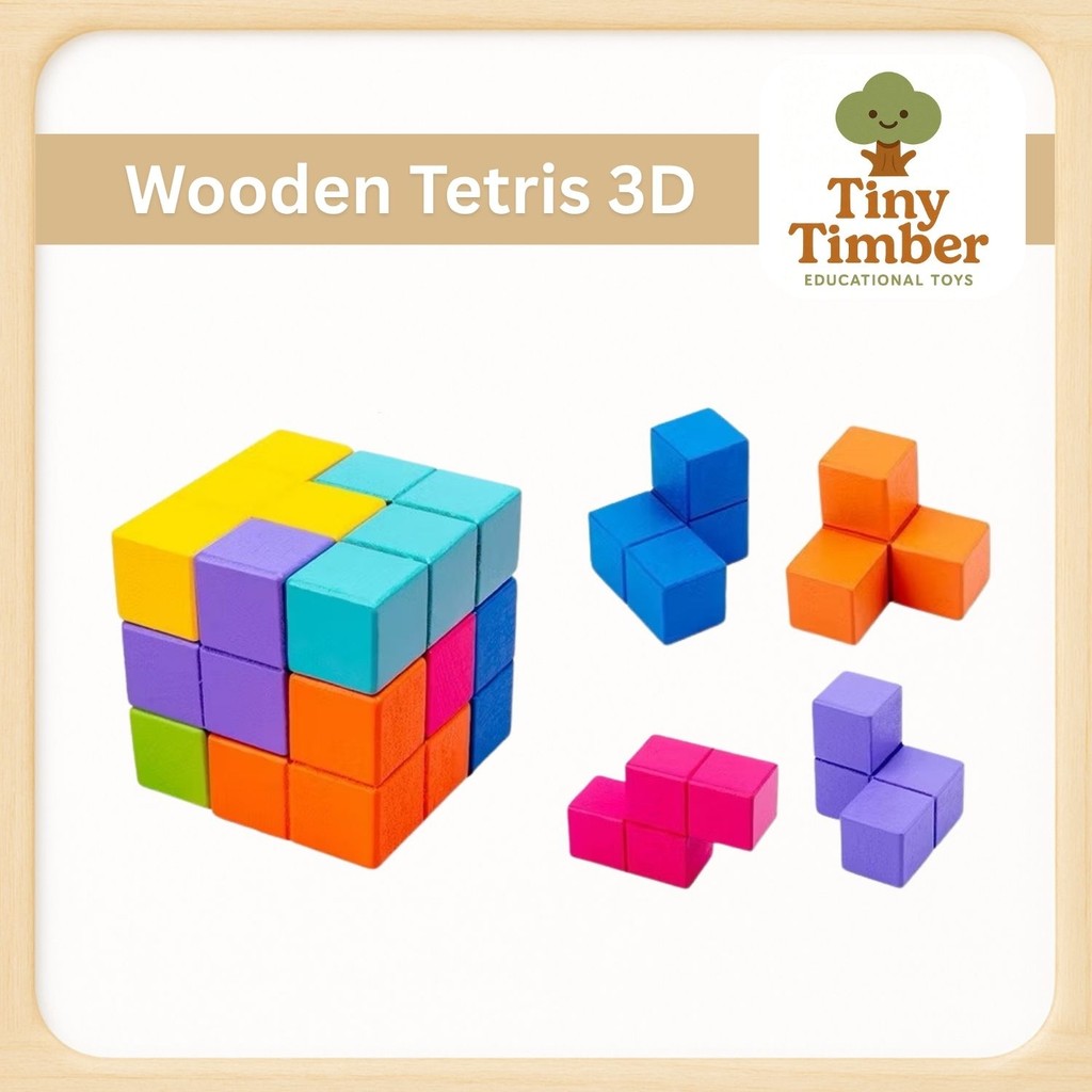 Maina edukasi PUZZLE RUBIK TETRIS KUBUS 3D / IQ Games rubrik kubus / mainan mengasah otak / tetris k