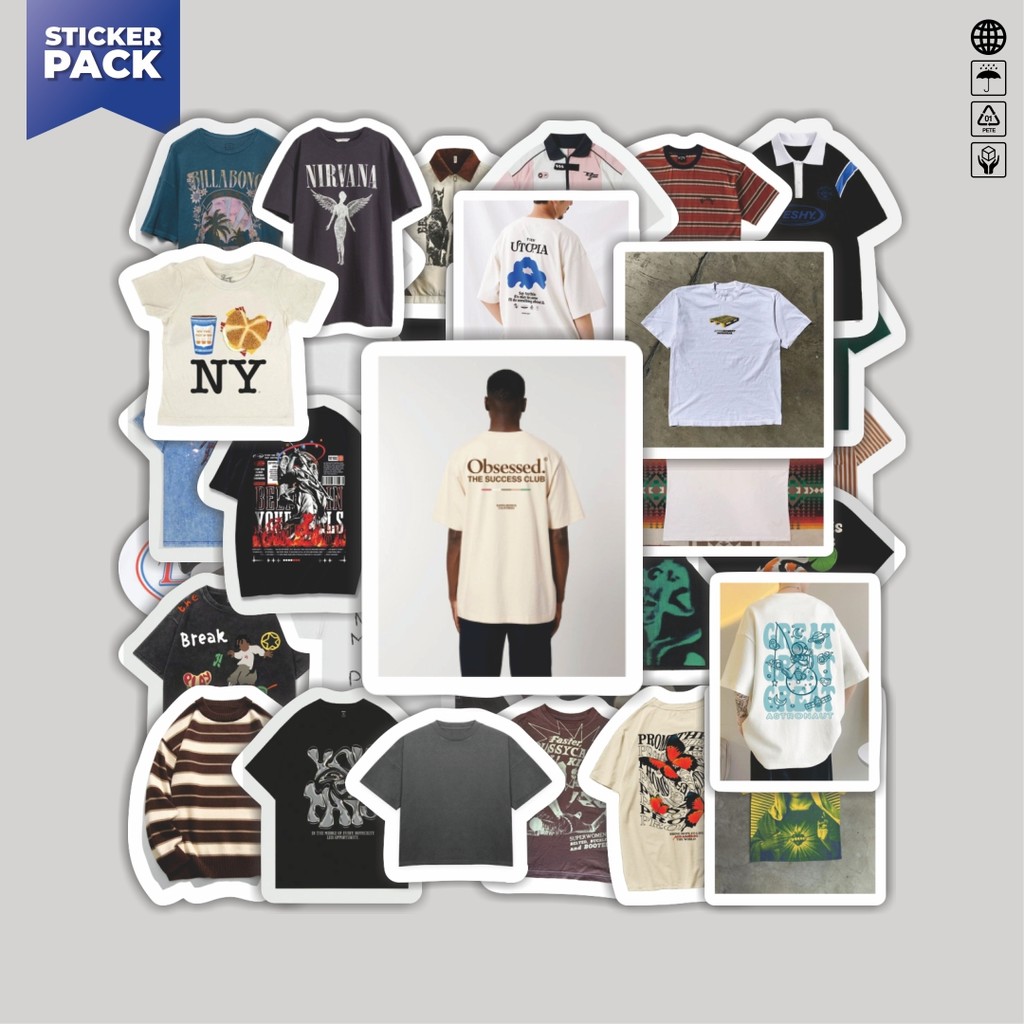 

[100PCS]Stiker Pack Stiker T-Shirt V11 Aesthetic Vinyl Anti Air Dekorasi Sticker Laptop Buku Journal Koper Helm Casing HP Gitar Helm Skateboard