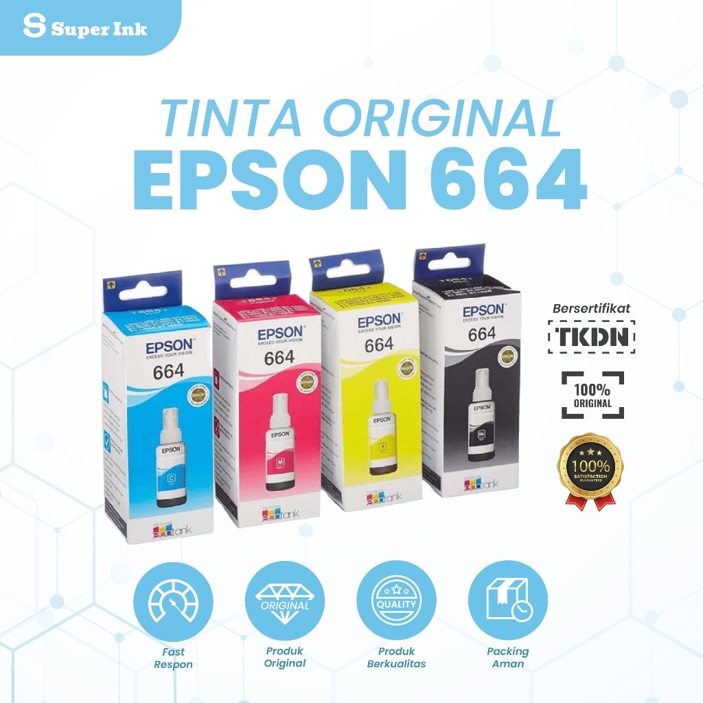 Tinta EPSON 664 Original 1 Set L110, L120, L210, L220, L300