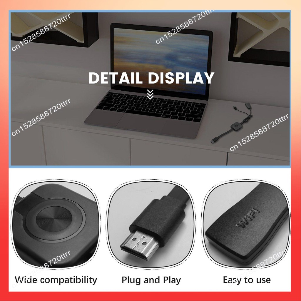 ABNR Wifi Display Dongle -Compatible TV Dongle 1080P TV Stick Wifi Dongle For Android Netflix Youtub