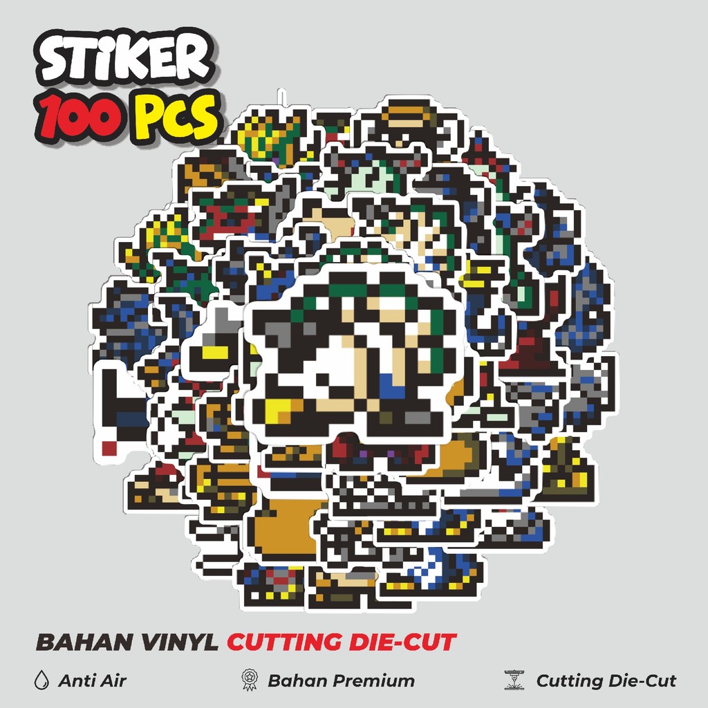 

Terbaru! 50 pcs Stiker Pixel Digimon V12 Dekorasi Lucu Kreatif untuk Notebook, Skateboard, HP