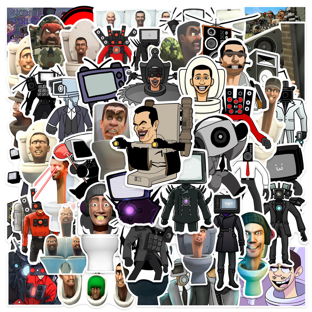 

50Pcs Hot Skibidi Toilet Stickers Monitor Graffiti Sticker Phone Case Laptop Waterproof Sticker DIY Toy Stickers