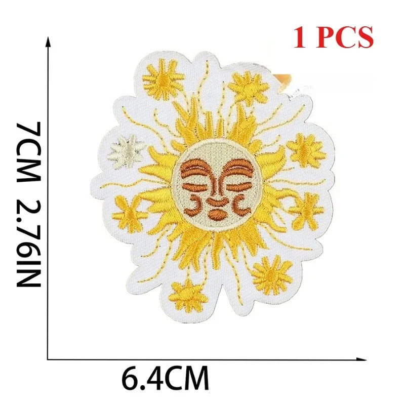 

Wind Chime Embroidery Cloth Sticker Embroidery Label Jungle Cheetah Patch Cartoon Sun Embroidery Sticker Bag Decoration Sticker