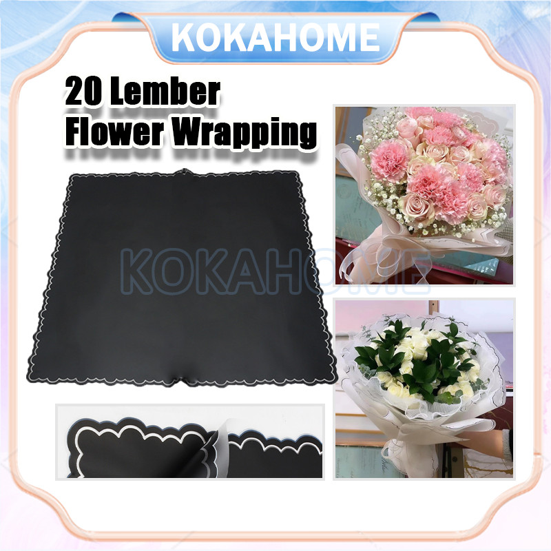 

20 Lember Flower Wrapping List Frame Glossy/Flower Wrapping Paper/Florist Kertas Kado