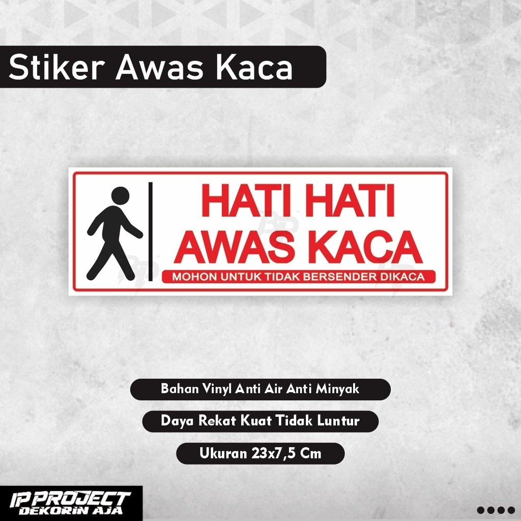 Stiker awas kaca / sticker awas kaca / stiker hati hati awas kaca / sticker kaca
