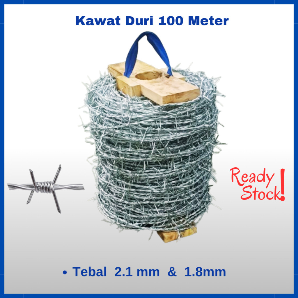 Kawat Duri 100 Meter Galvanis Anti Karat