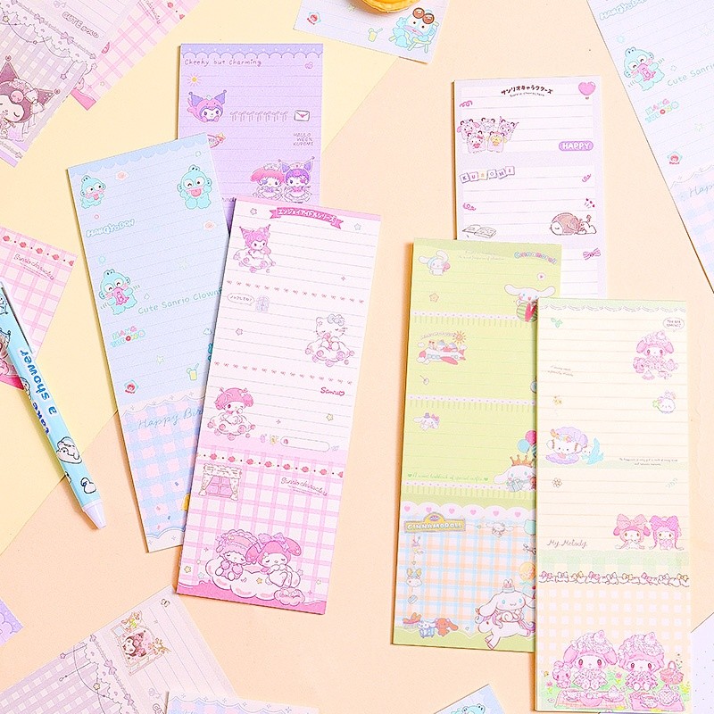 

12pcs/lot Sanrio Kuromi Melody Hangyodon Tearable Memo Pad Creative N Times Stationery Label Notepad Bookmark Post School Supply