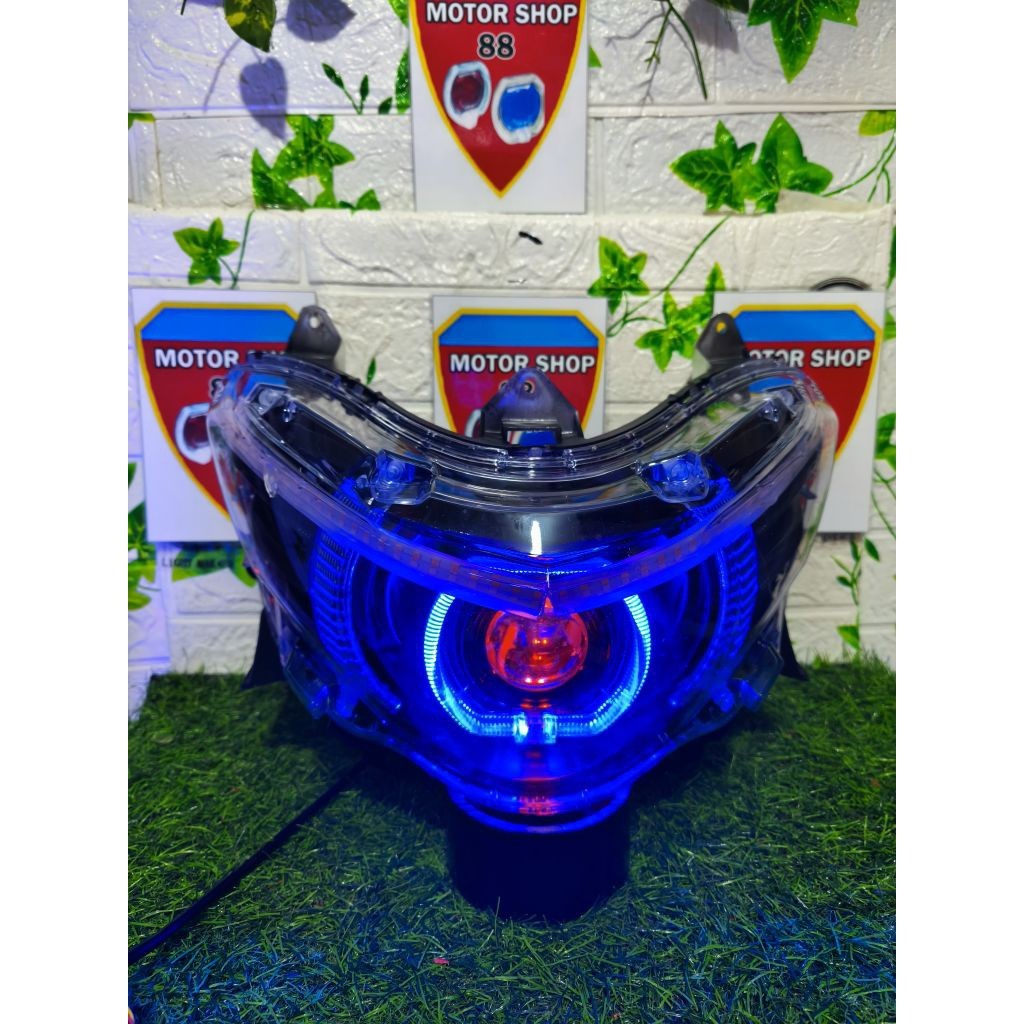 reflektor Mio soul GT custom lampu ukuran 4,5inc plus alis raning