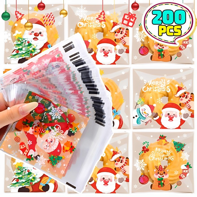 

Gift Bags Self Adhesive Candies Packaging Bag Plastic Snacks Storage Pouch Home New Year Party DIY Decoration Supplies