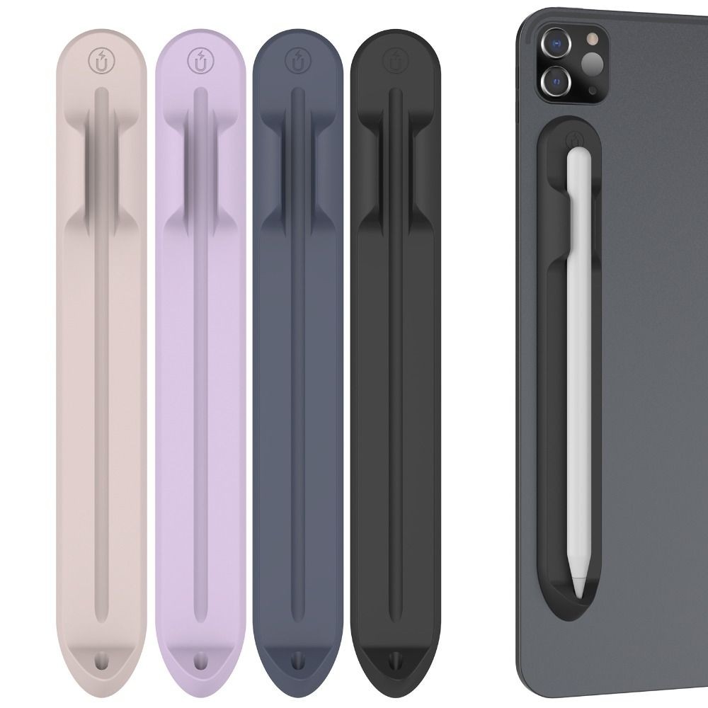 Magnetic Color Pencil Holder Removable Adhesive Silicone Tablet Stylus Pen Slot for Apple Pencil 1 2