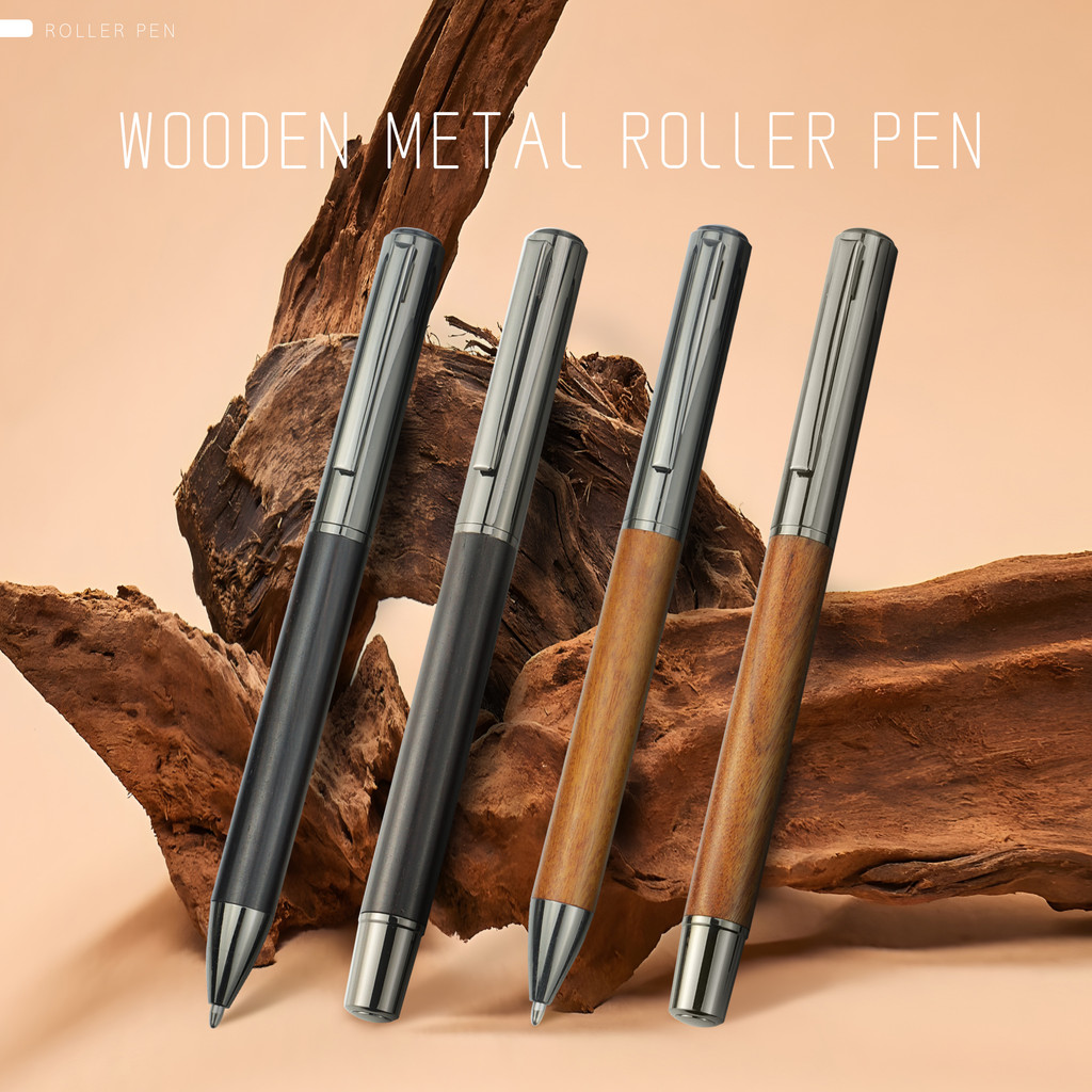 

【Back-To-School】1/2 Pack Premium Wood grip Ballpoint/Sign Pen - Brown/Ebony Finish - Smooth Writing