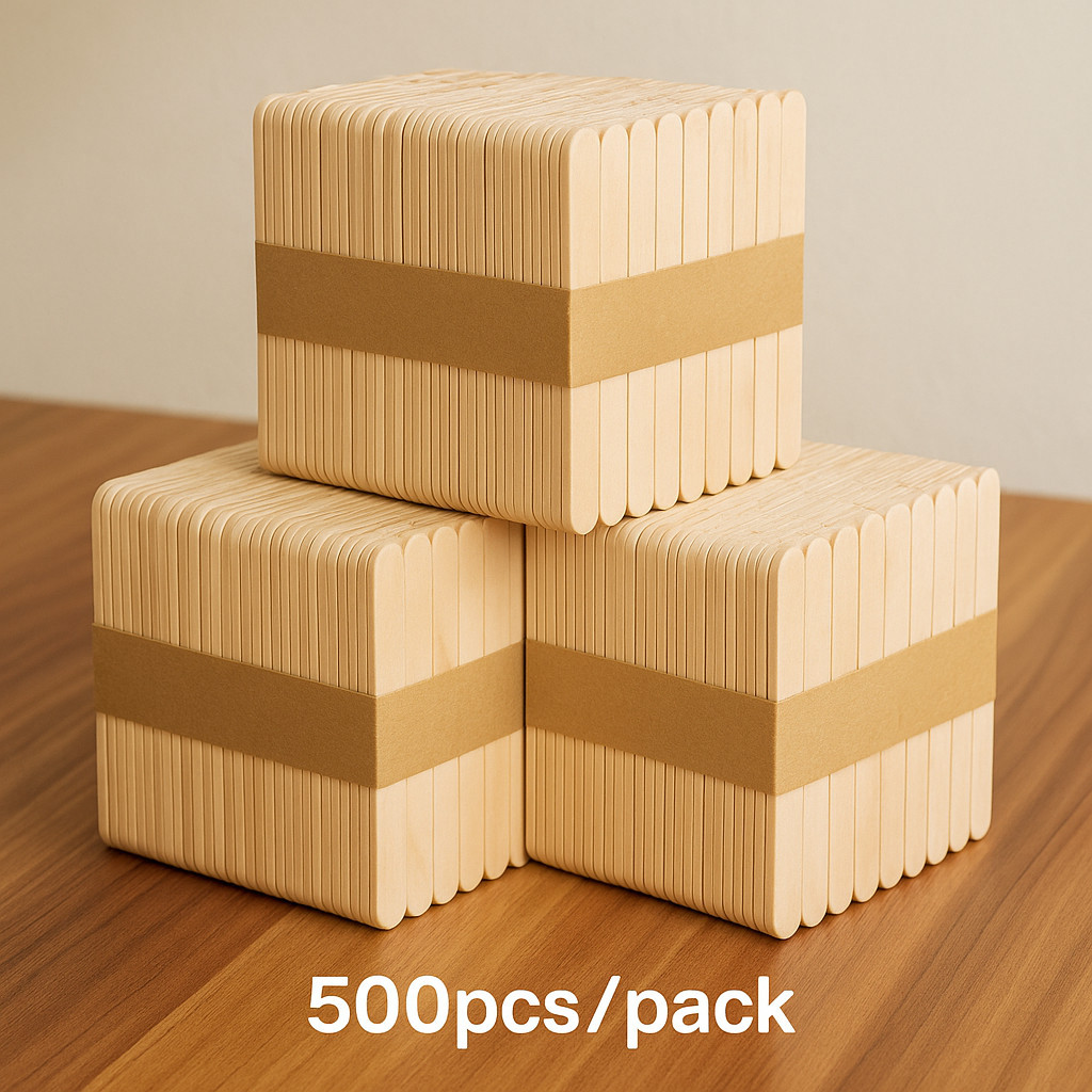 2 Pack X 500 Pcs Stik Es Krim Kayu Kerajinan Tangan Stick Ice Cream Polos Bahan