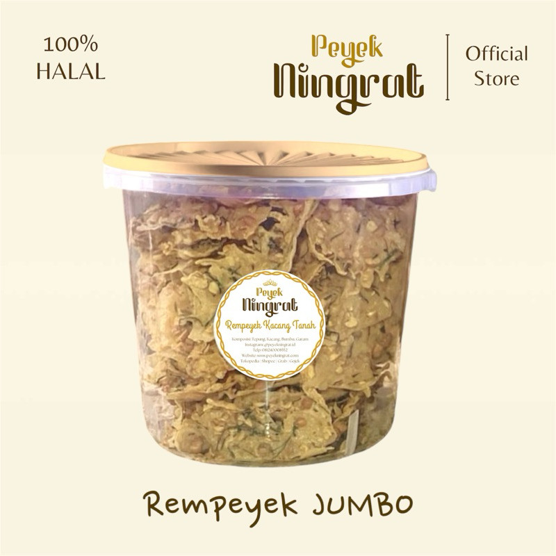 

New PEYEK NINGRAT - Rempeyek JUMBO Semua Varian | Kacang | Teri | Udang Rebon | Cabai | Kacang Hijau | MedePremium
