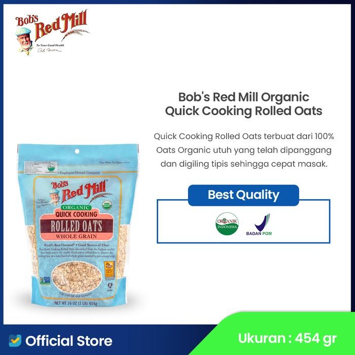 

BEST SELLER Bob's Red Mill Organic Quick Cooking Rolled Oats 454 gr Oatmeal Gandum - Exp Jauh