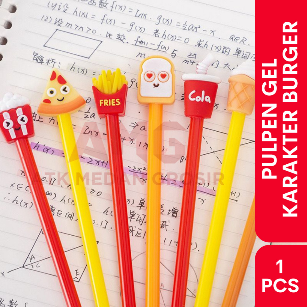 

PULPEN GEL KARAKTER MOTIF FAST FOOD CUTE PER PCS