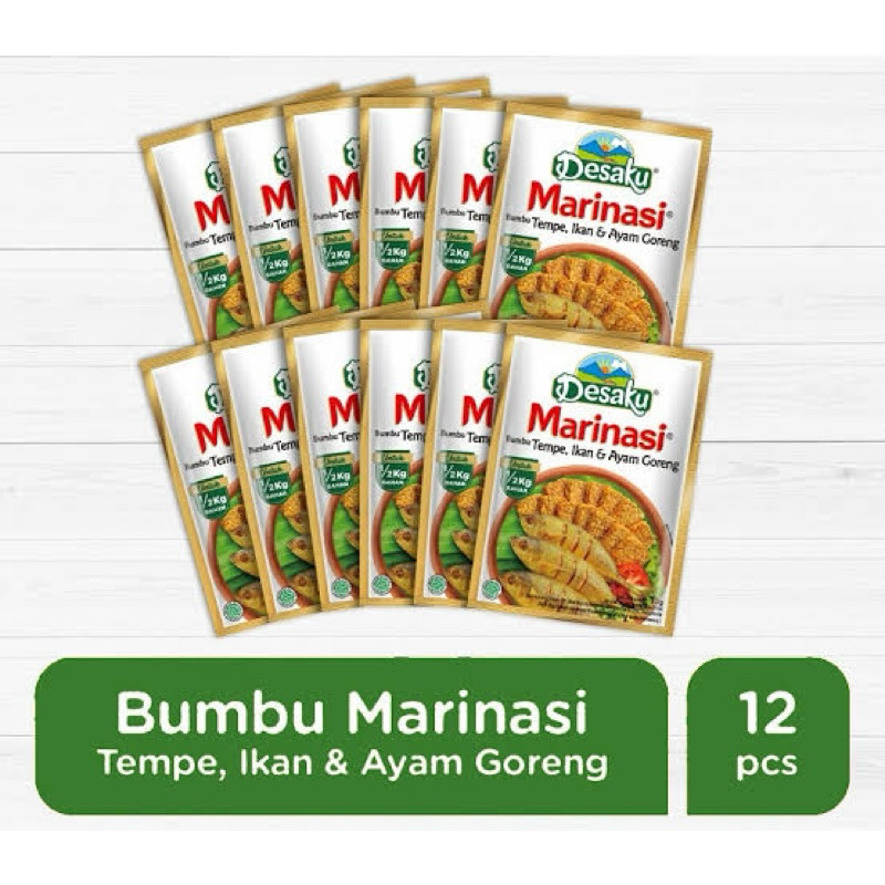 

Desaku Bumbu Tempe, Ikaan, Ayam Marinasi 15gram x 12 pcs (1 Renceng)
