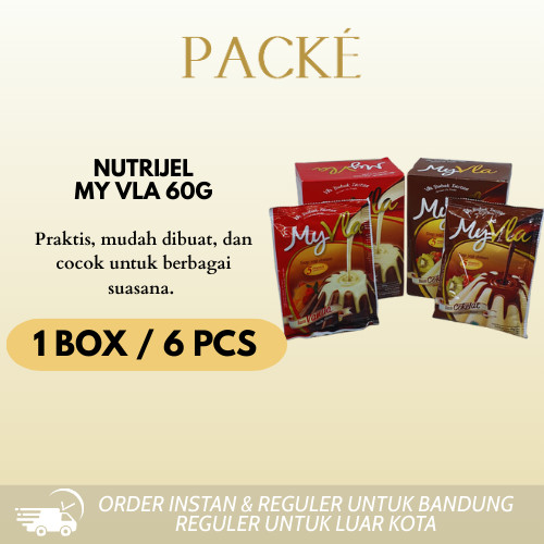 

Nutrijel My Vla Bubuk Instan Rasa Coklat/ Rasa Vanila 60g 1BOX / 6 PCS / 6 SACHET