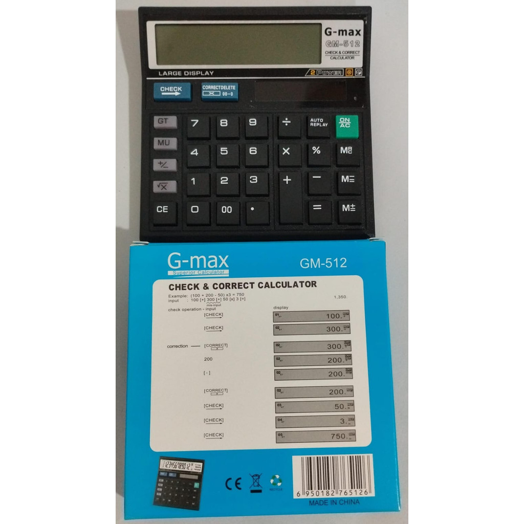 

CHECK CORRECT CALCULATOR GM-512/ KALKULATOR DAGANG 12 DIGIT G-MAX BISA CEK & KOREKSI