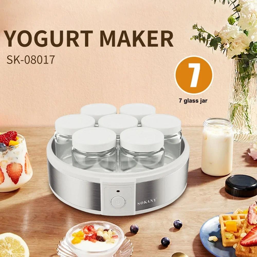 7 Glass Cups Yogurt Maker, Probiotic Yogurt Maker Machine for Homemade Greek Vegan Yogurt