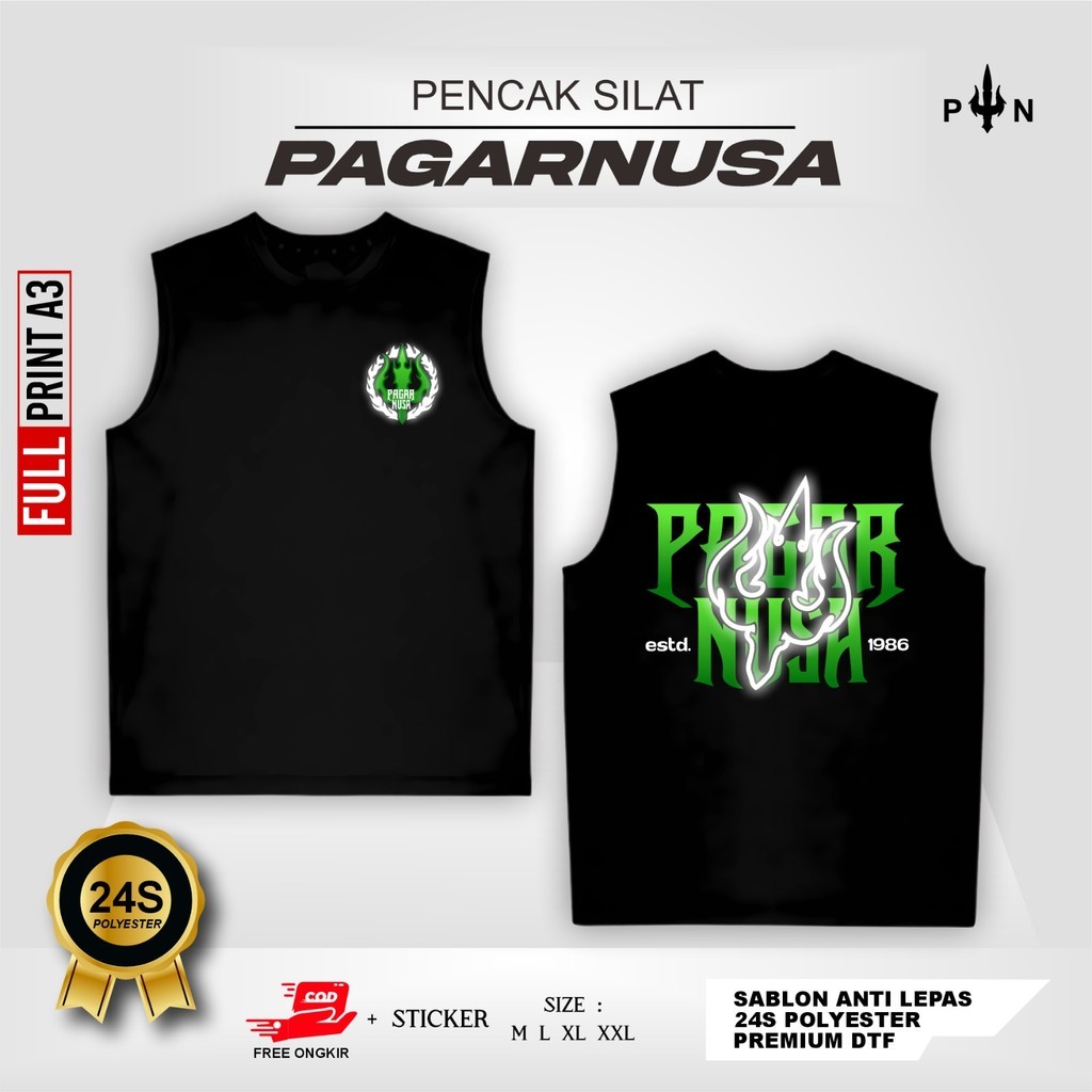 SINGLET PAGAR NUSA MENYALA  PAGAR NUSA ESTD 1986 -  SINGLET DISTRO PAGAR NUSA - SINGLET PAGAR NUSA M