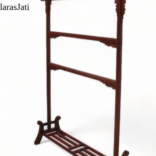 

gawangan kain batik 2 tongkat kayu jati ukiran custom antik