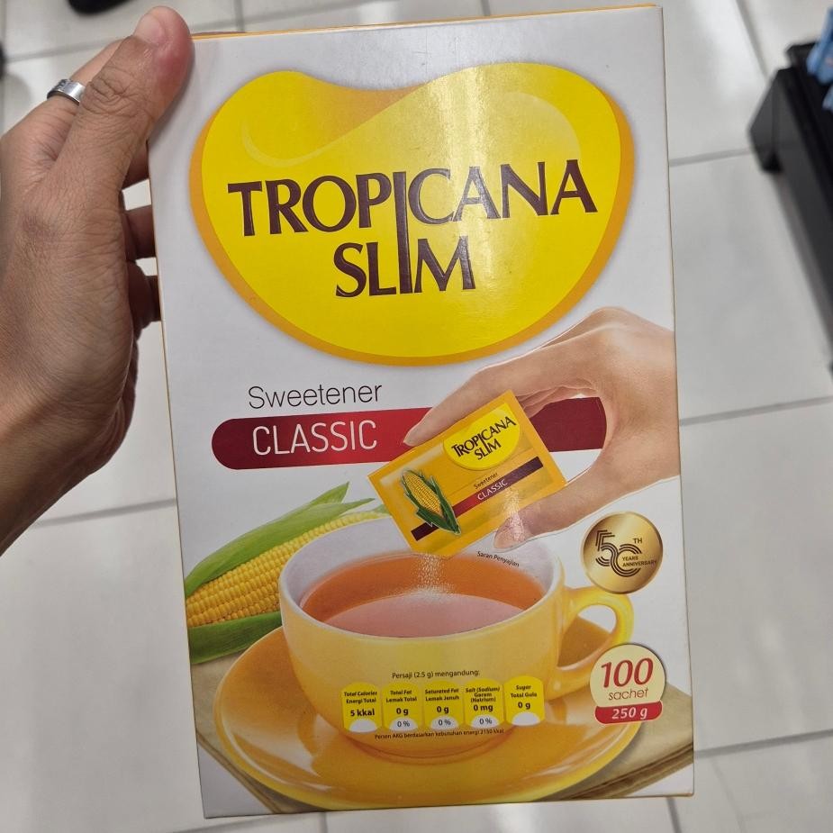 

Tropicana Slim Sweetener CLASSIC Gula Rendah Kalori 25 sachets / 50 sachets / 100 sachets