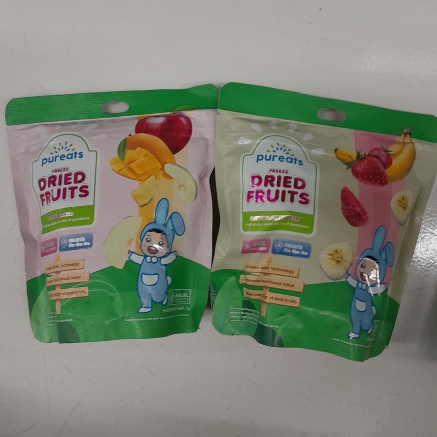 

Pureats Freeze Dried Fruits Snack Anak Rasa APPLE MANGO / BANANA STRAWBERRY 15gr