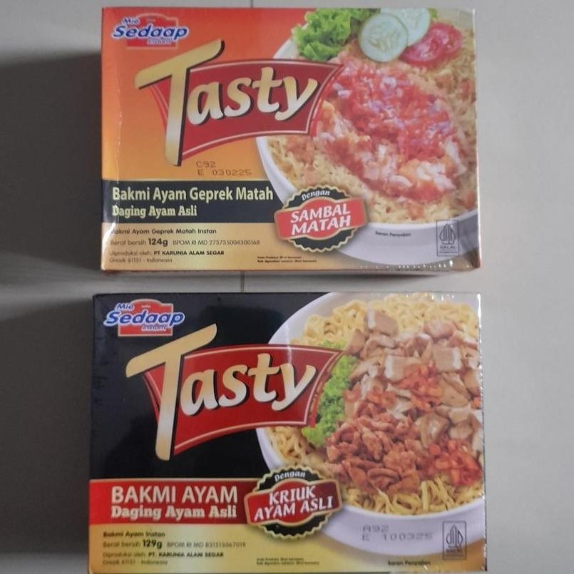 

Mie Sedaap Tasty Mie Instant Rasa BAKMI AYAM ASLI / GEPREK MATAH Per Box