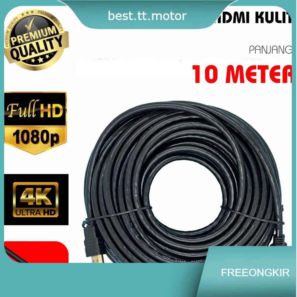 Kabel Hdmi to Hdmi 10m / 15m / 20M V1.4 Laptop Ke Tv Ke DVR CCTV  Ke Monitor Komputer panjang 10 met