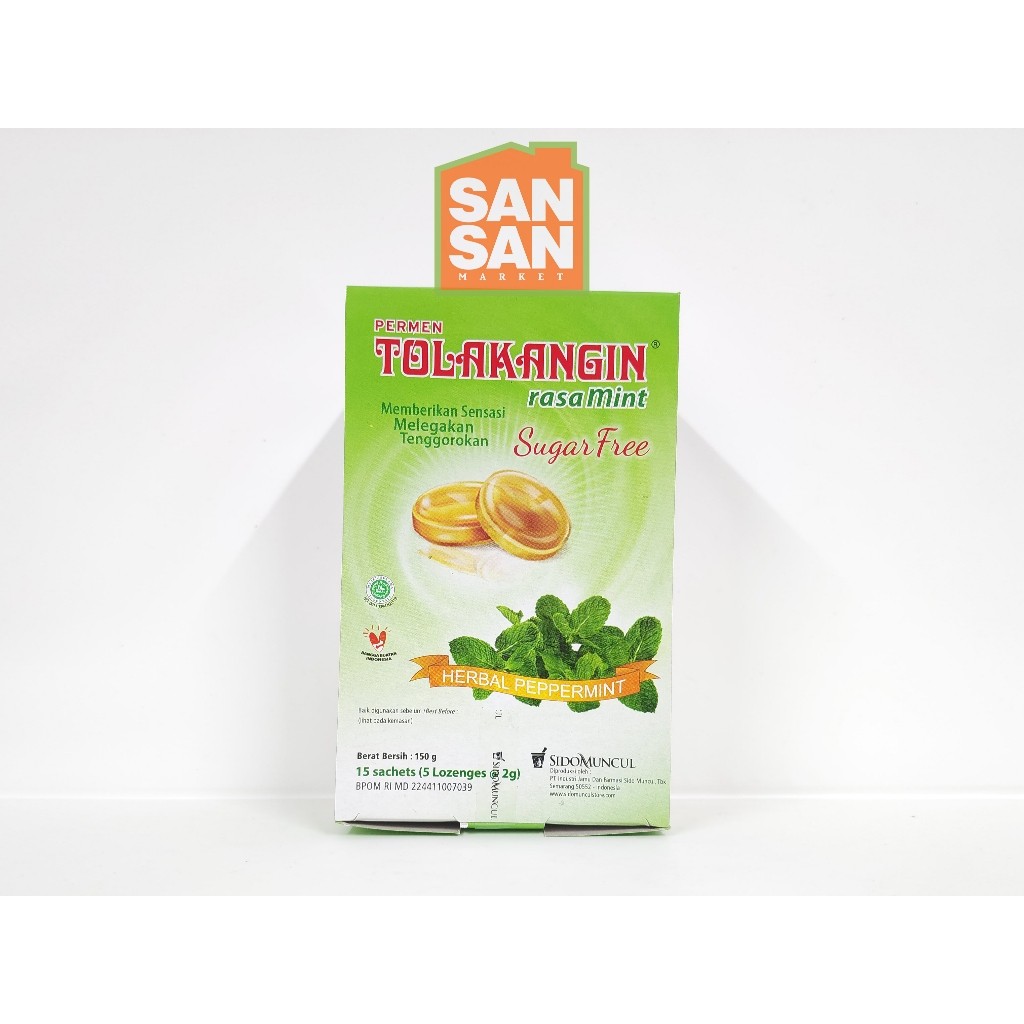 

Sidomuncul Permen Tolak Angin Bebas Gula Sugar Free Box isi 15 sachet